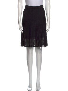 M Missoni Black Textured Knit Flared Skirt Elastic Waist Pockets XS